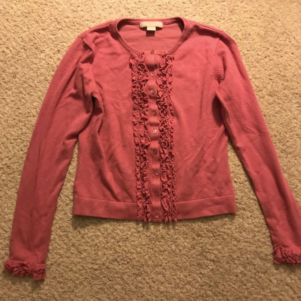 Pink Ruffle Cardigan